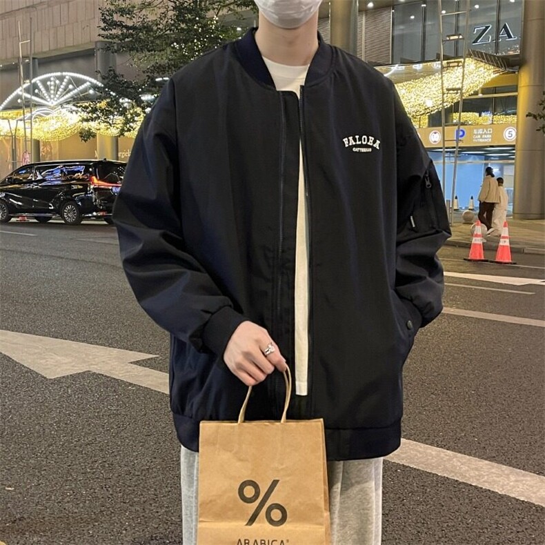 日系春新款潮牌夹克男女ins复古情侣宽松休闲工装外套W6361-P62,男装夹克,星座412-2