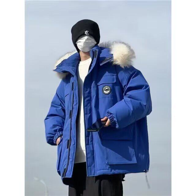 加绒加厚冬男女连帽棉衣毛领工装大口袋魔术贴面包服MY259 P88图片