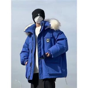 加绒加厚冬男女连帽棉衣毛领工装大口袋魔术贴面包服MY259 P88图片