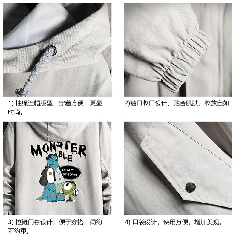 JK41074-P85加棉款-P115纯棉连帽夹克男士大码工装夹克男网格,男装夹克,电商A040A
