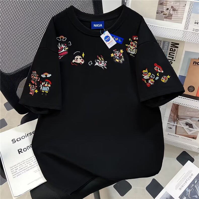 短袖t恤女夏季可爱学院风宽松蜡笔小新卡通印花上衣潮GA527P19，男装T恤，星座1013-5