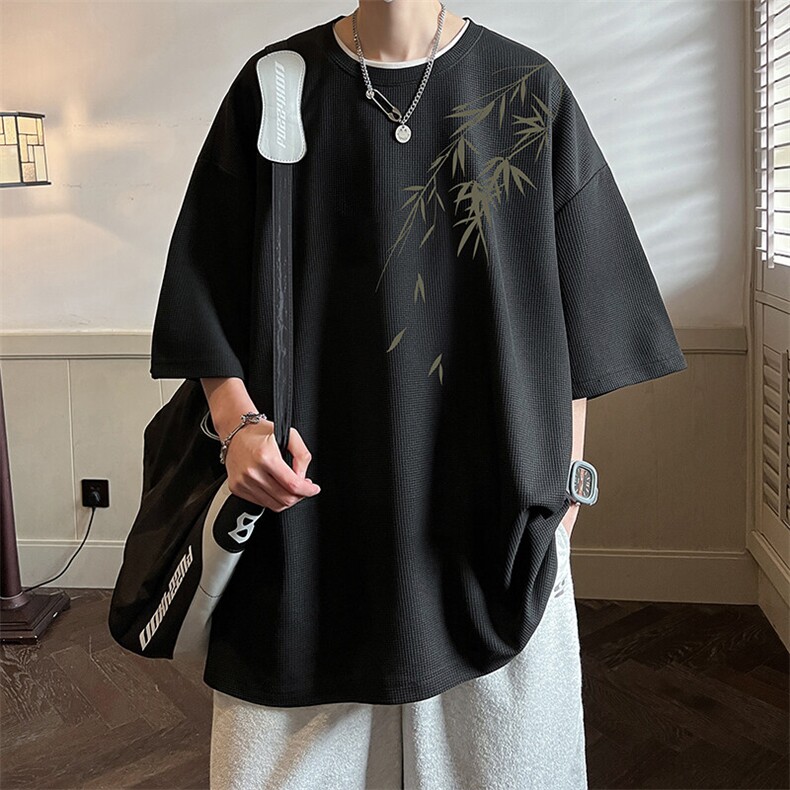华夫格t恤男短袖男大码五分袖大皂风HT73382-P22,男装T恤,电商A040