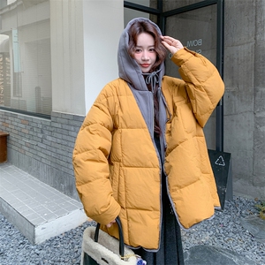 新款!现货!90白鸭绒假两件拼接连帽羽绒服6936-P355-K538图片