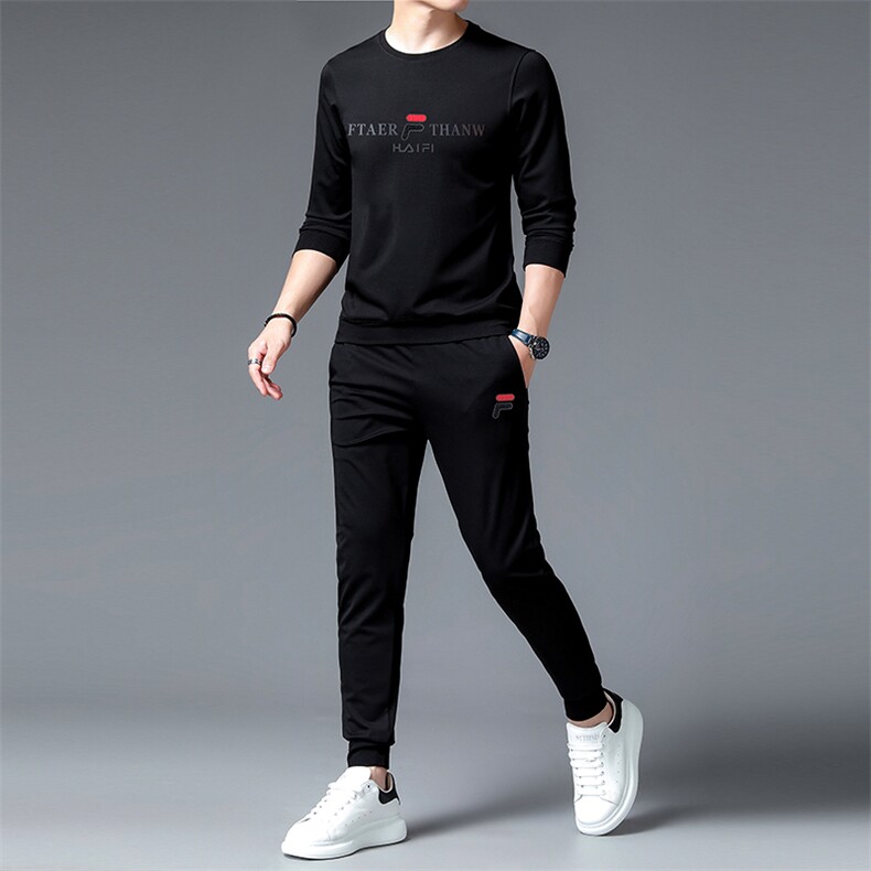 春秋季男士运动套装休闲健身跑步运动服中年高端两件套,男装休闲套装,电商B212（原钱塘6029）