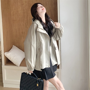 韩式休闲灰色短款夹克上衣女春秋2025超火好看高级小众减龄感外套图片