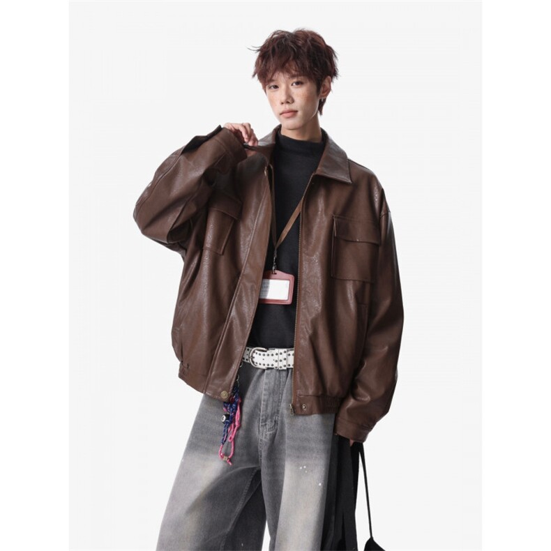 档口图现货定制面料工装皮衣夹克1209-1-JK29-P105,男装夹克,星座1209-1
