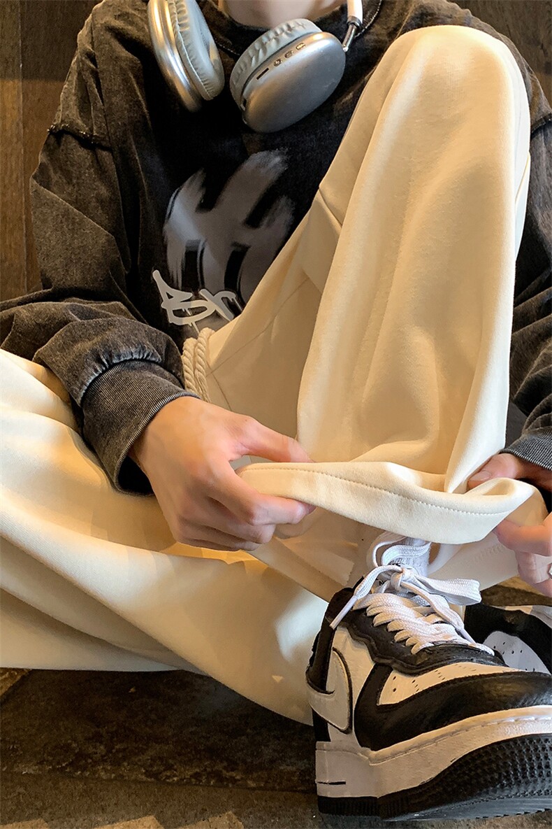 8XL-M特大码秋季新款垂感休闲裤男宽松直筒裤男裤子拖地裤K936P40,男装休闲裤,电商D206-1