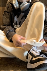8XL-M特大码秋季新款垂感休闲裤男宽松直筒裤男裤子拖地裤K936P40，男装休闲裤，电商D206-1