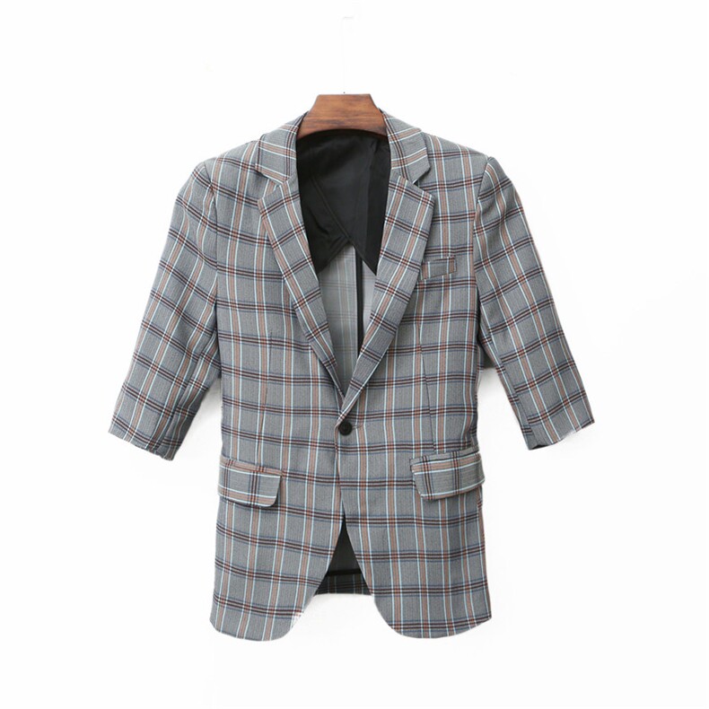 夏季新款格子西装套装社会小伙西裤小西服俩件套A328-1921-P135,男装西服套装,星座406