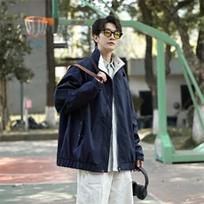 春秋简约日系复古冲锋衣夹克男款秋季宽松百搭棒球服外套JK622，男装夹克，星座1116A-1（原606A）