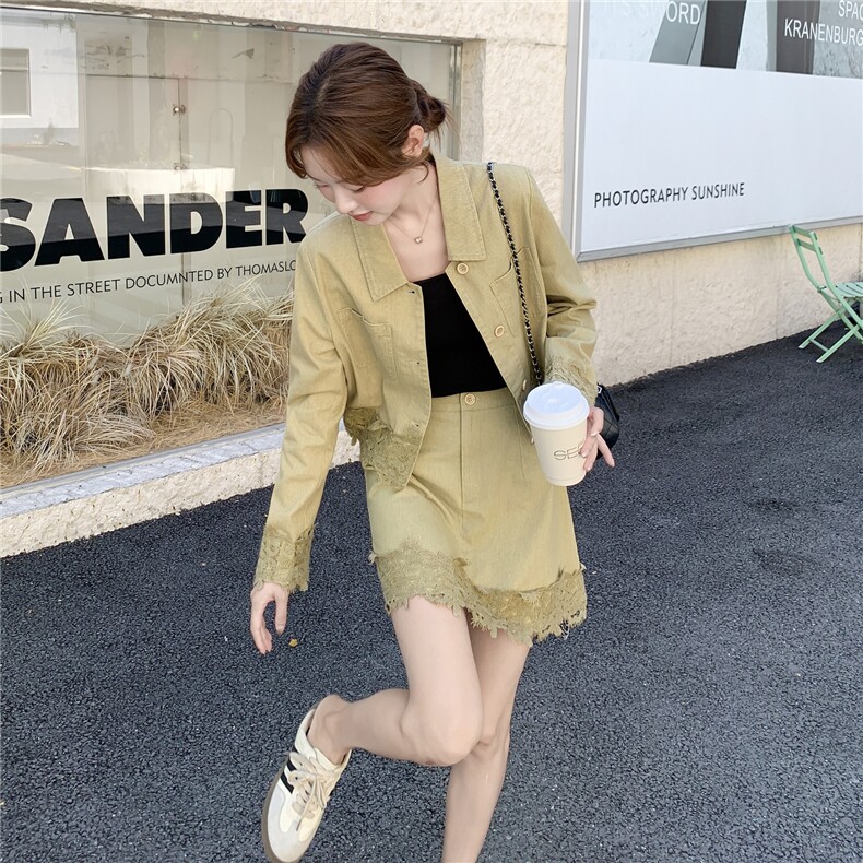 秋季半身裙短外套时尚两件套女,女装套装/套裙,秋水欣儿