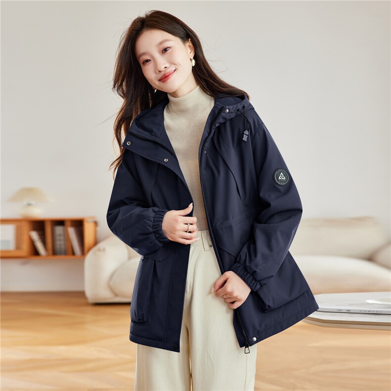 现货2025冬装新款加绒加厚休闲精品女装棉衣棉服连帽派克服,女装派克服,木子恋