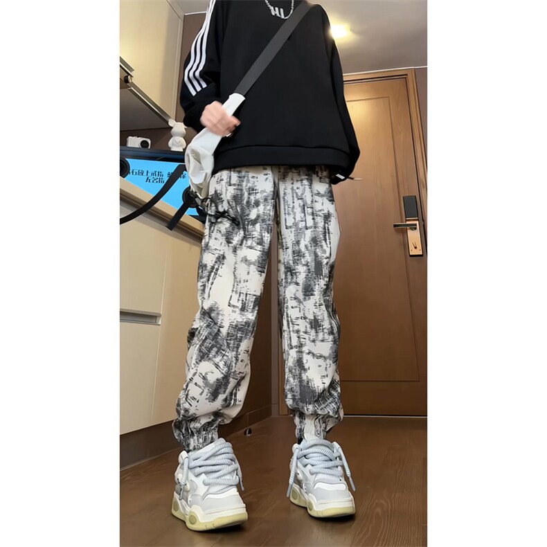 量大优供视频扎染灯芯绒束脚休闲裤男CP83-特P35,男装休闲裤,电商B371