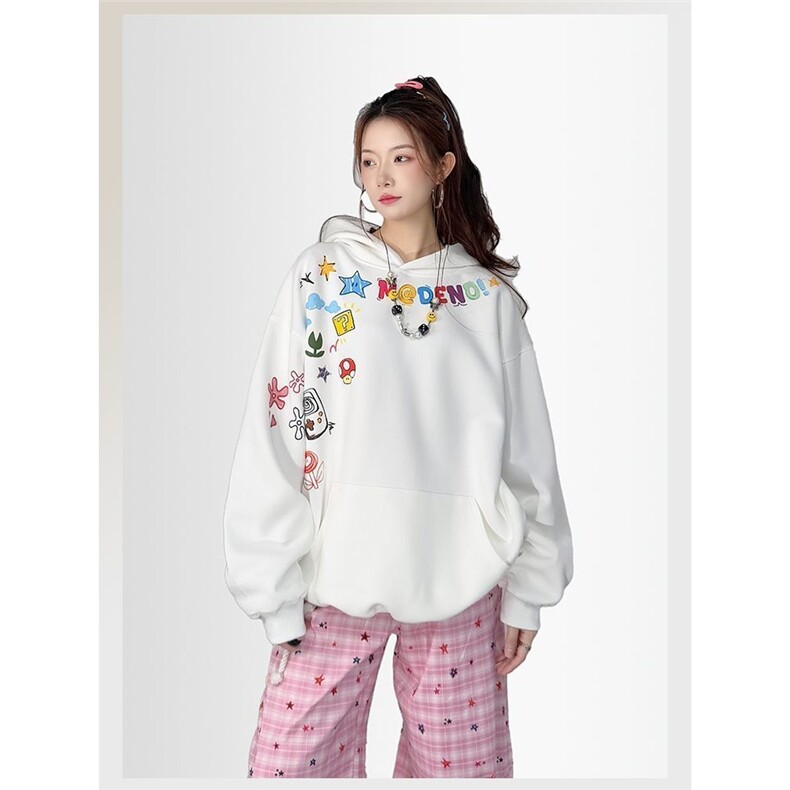 1015-P44330克重磅美式彩色字母长袖连帽卫衣,男装卫衣,电商B323A