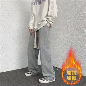 休闲裤男士秋冬季潮牌抽绳直筒运动裤加绒A399P30，男装休闲裤，星座1116-2