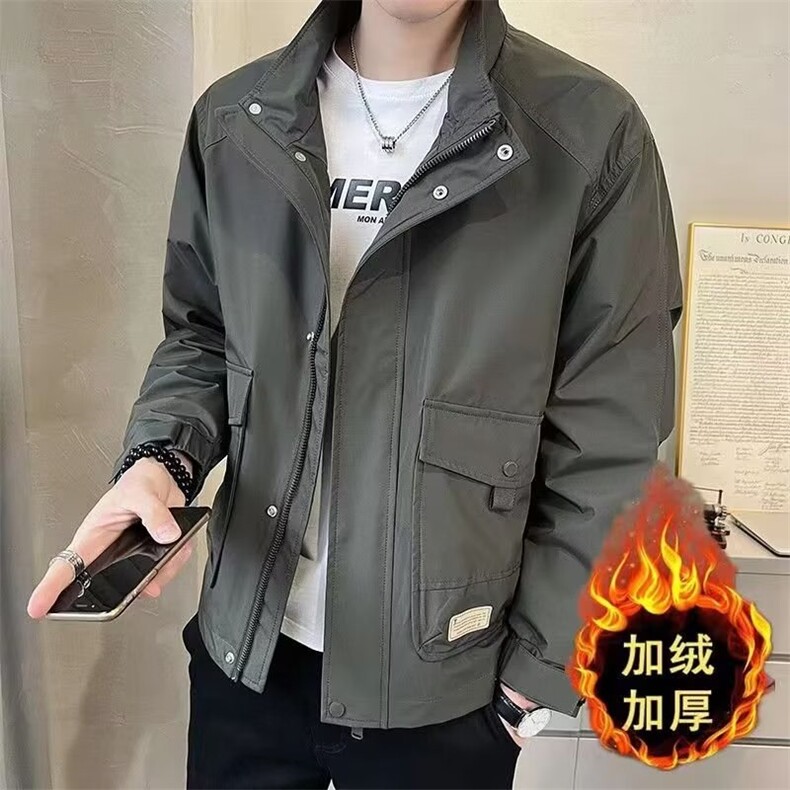 外套男秋冬款2026新款秋季男装衣服潮牌痞帅工装上衣立领夹克,男装夹克,星座218-1（原230）
