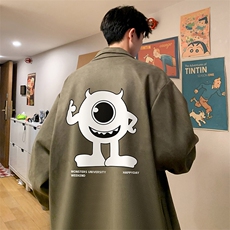 麂皮绒夹克男大码立领褂子外套JK85327-P68加绒款-P78，男装夹克，电商A040