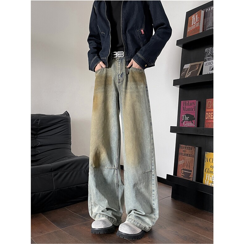 高街牛仔裤男士韩版潮流扎染帅气百搭2025春季ins长裤RK2503-P49，男装牛仔裤，星座412-3