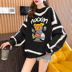 S3607韩版宽松印花卡通小熊大码女装薄款卫衣女P49，女装卫衣/绒衫，星座309B-2