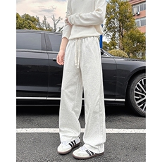 K10033-P35潮牌卫裤男2025新款百搭褶皱宽松直筒休闲长裤，男装休闲裤，电商A178