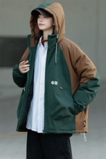 冬上新加棉撞色棉服潮中性风连帽棉衣外套男女8325-P110控价158，男装棉衣，电商A441-1