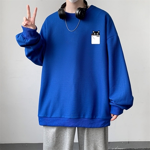 5XL华夫格卫衣男大码胖子圆领长袖t恤 HW76397-P30加绒款-P40图片