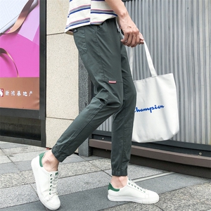 夏季男士九分裤工装束脚裤男哈伦休闲裤缩口9分裤收腿裤图片