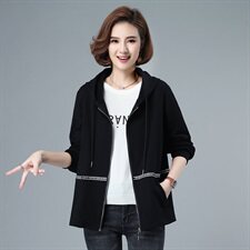 2021春秋装新品连帽纯棉女士外套40-49周岁纯色全棉上衣自主图,女装短外套,伊满意, 2021春秋装新品连帽纯棉女士外套40-49周岁纯色全棉上衣自主图,女装短外套,伊满意,