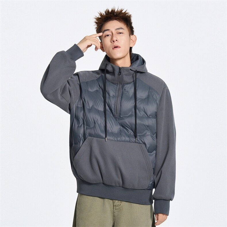 冬季美式套头连帽袋鼠袋轻薄羽绒服90白鸭绒 XZ309 Y95732 P105图片