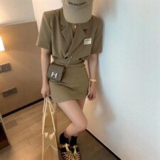 腰部镂空Polo连衣裙新款上新，女装连衣裙，XTZ style