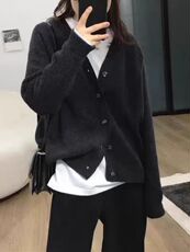 2025年秋季通勤长袖套头开衫时尚百搭，女装针织衫/毛衣，冀清阳荣