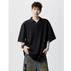 夏季新品 老钱风宽松休闲POLO衫短袖T恤上衣男 H1083 特P35图片