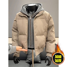 现货高品质重磅工艺美式高街假两件PU皮棉衣男女加厚棉服外套，男装棉衣，电商A443