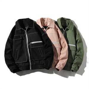 709-JK80-P85 20秋款 情侣全棉宽松大口袋夹克百搭时尚外套男图片