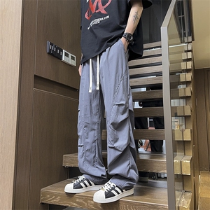 2025新款美式高街vibe褶皱工装男潮牌休闲裤子XZ301b-2-CK722TP30图片