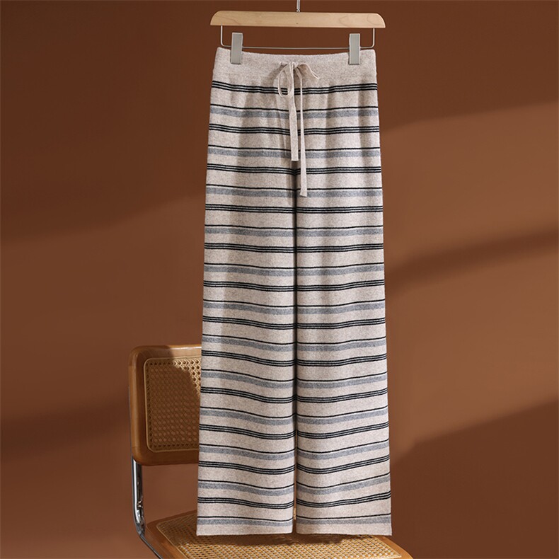 2025年秋季新款百搭女士复古7G绞花阔腿裤，女装休闲裤，玛莎羊绒