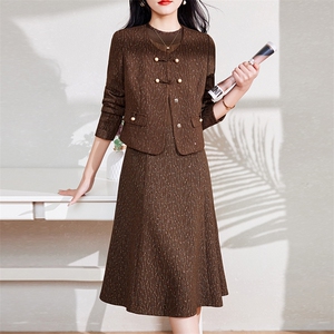 现货-新品】小西装外套+连衣裙2024年春装新款女士洋气两件套图片