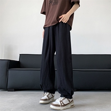 8XL-M特大码冰丝棉麻宽松休闲长裤男高端亚麻灯笼裤太极裤K982P58，男装休闲裤，电商D206-1