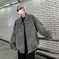 港风秋款男皮衣工装拉链皮夹克外套JK8228P85，男装夹克，星座1013-1