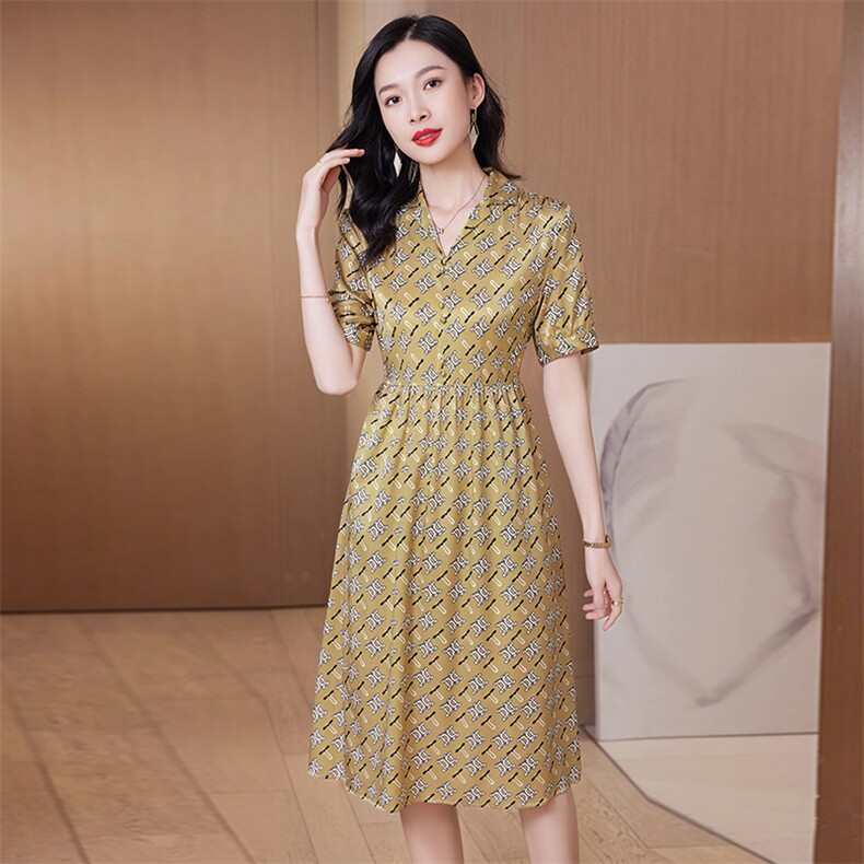 高级感碎花真丝连衣裙女2026新款大码女装遮肚子显瘦真丝裙子夏,女装连衣裙,阿舍尔精品