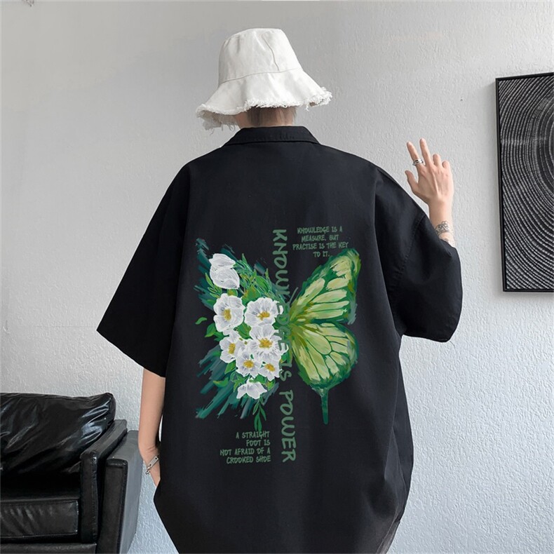 电商DSA028-MDSP834P38夏季新款港风百搭潮流印花短袖衬衫男,男装T恤,电商A028