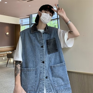 青春流行男文艺潮牛仔马甲外套QJ112 P50图片