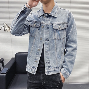 店主风男士韩版休闲牛仔夹克秋季新款潮流男装上衣服外套8161