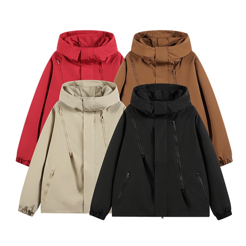 户外冲锋衣男秋季男士夹克连帽防水外套潮流大码A266-JK8018-P45，男装夹克，电商A266
