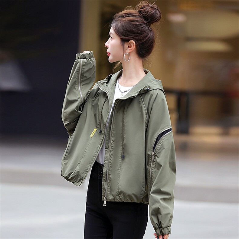风衣外套女短款2025春秋新款休闲大码胖mm上衣妈妈洋气初秋短外套,女装短外套,梦芯尔