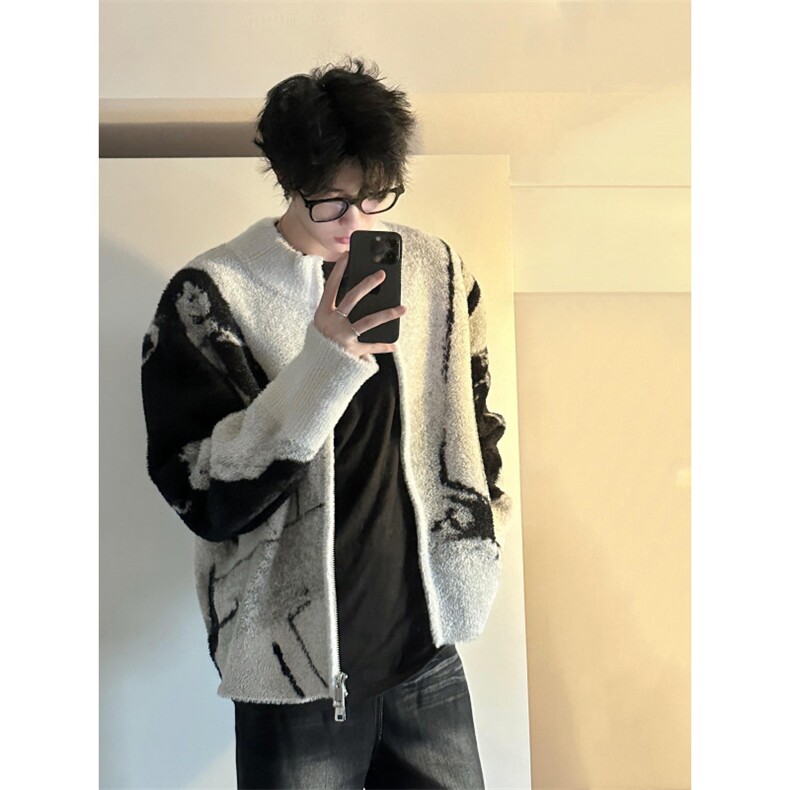 【有货】cleanfit撞色毛衣男秋冬高级痞帅开衫针织衫B06LL-特P68,男装针织衫/毛衣,星座1007（原301D）