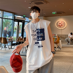 新款得物直播抖音品质250克重磅纯棉男无袖背心T恤T529P28控39图片