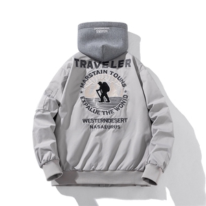 现货三色秋冬季潮牌夹克棉衣棒球服欧美街头飞行员外套情侣装,instagram穿搭博主欧美图片