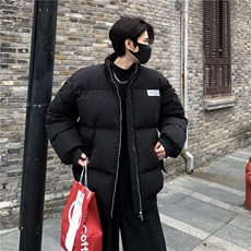 美式高街刺绣棉服男加厚保暖棉衣冬季棒球服男女宽松立领外套p108，男装棉衣，电商C307