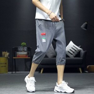 七分裤男士韩版潮流夏季薄款短裤7分裤宽松休闲牛仔裤7YD02图片